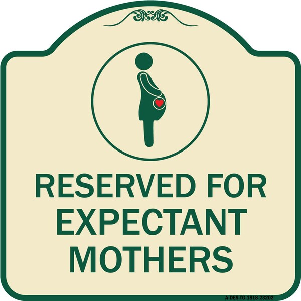 Reserved for Expectant Mothers W/ Graphic Heavy-Gauge Aluminum Sign, 18" L, 18" H, TG-1818-23202